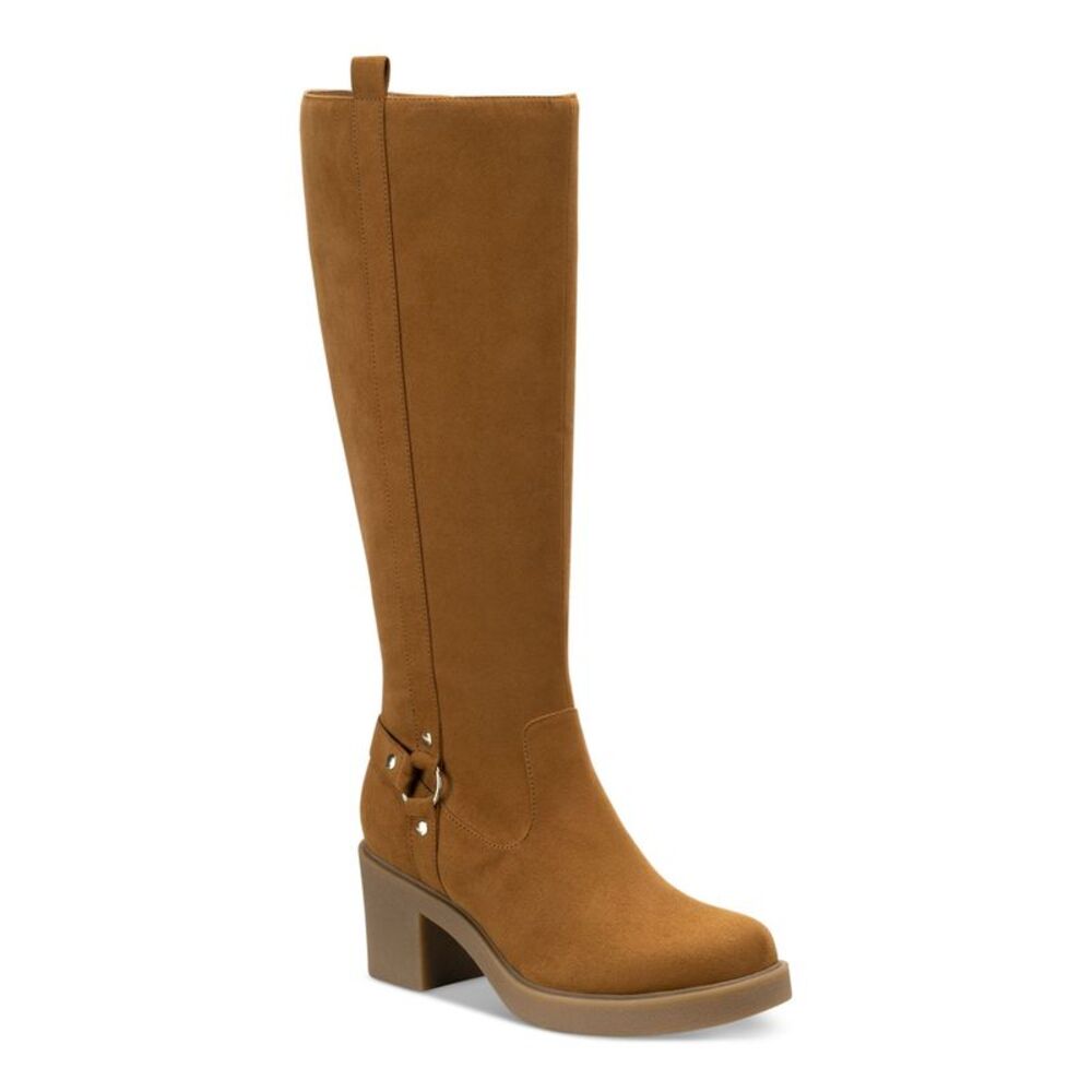 STYLE & COMPANY Womens Brown Harness Strap Brettaa Block Heel Riding Boot 7 M
